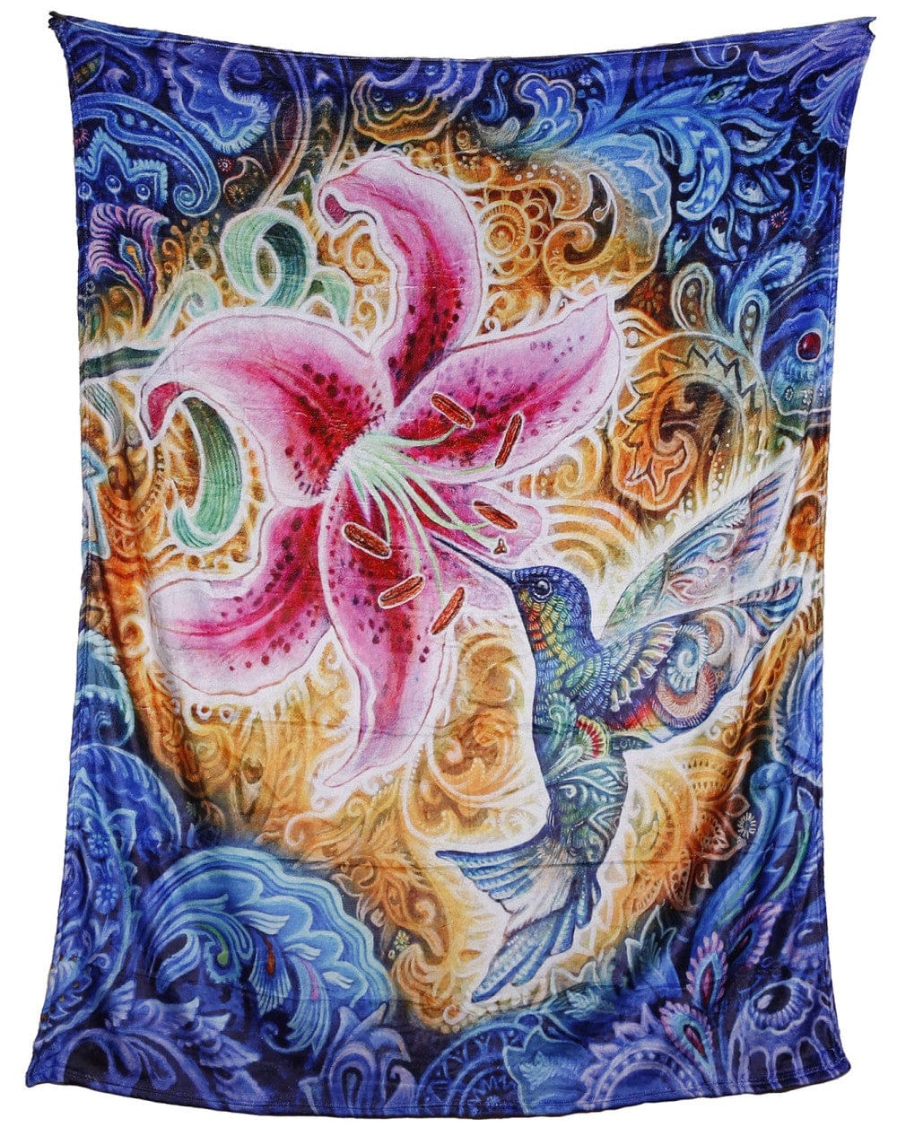 Blankets Randal Roberts - Hummingbird - Fleece Blanket 103560 TrippyStore