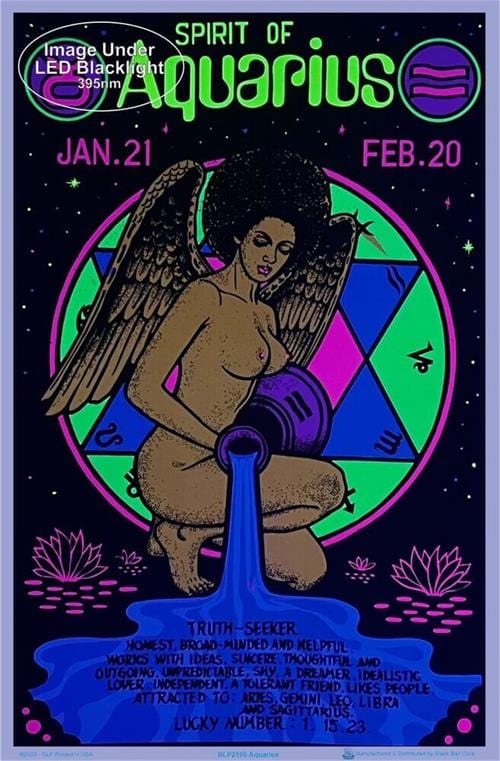 Posters Aquarius - Zodiac Sign - Black Light Poster 103375