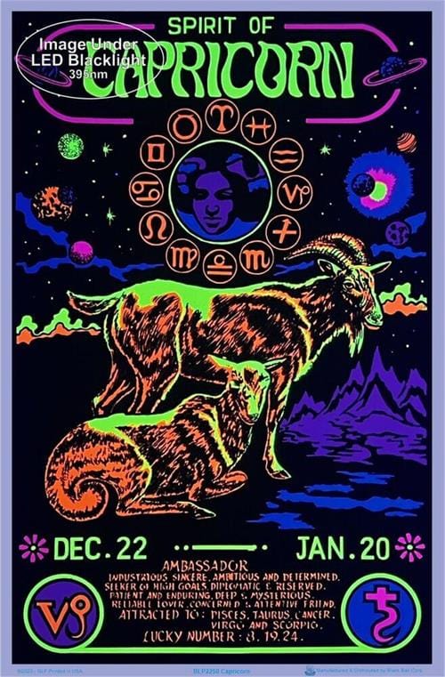 Posters Capricorn - Zodiac Sign - Black Light Poster 103372