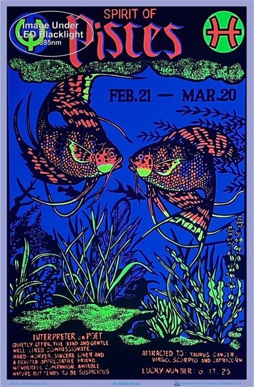 Posters Pisces - Zodiac Sign - Black Light Poster 103374