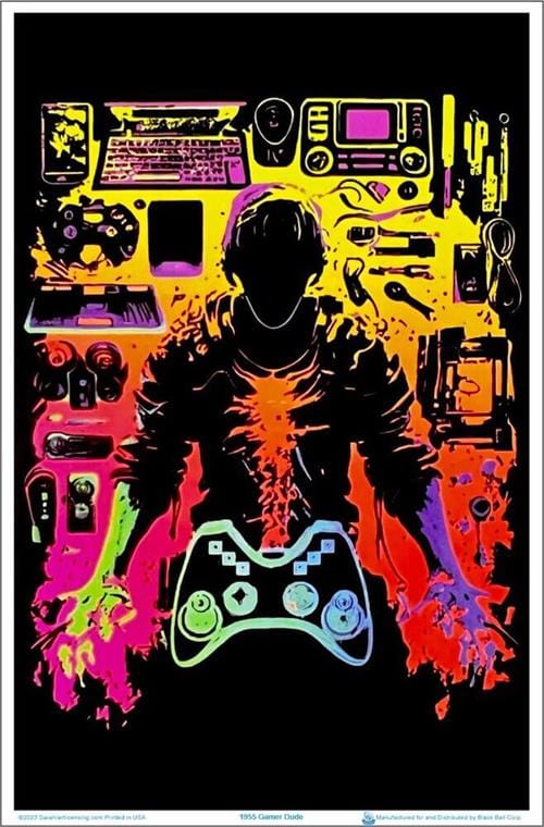 Posters Sasha - Gamer Dude - Black Light Poster 103394