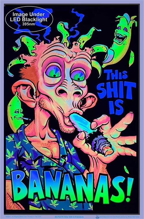 Posters This Shit is Bananas - Velvet Black Light Poster 103538 TrippyStore