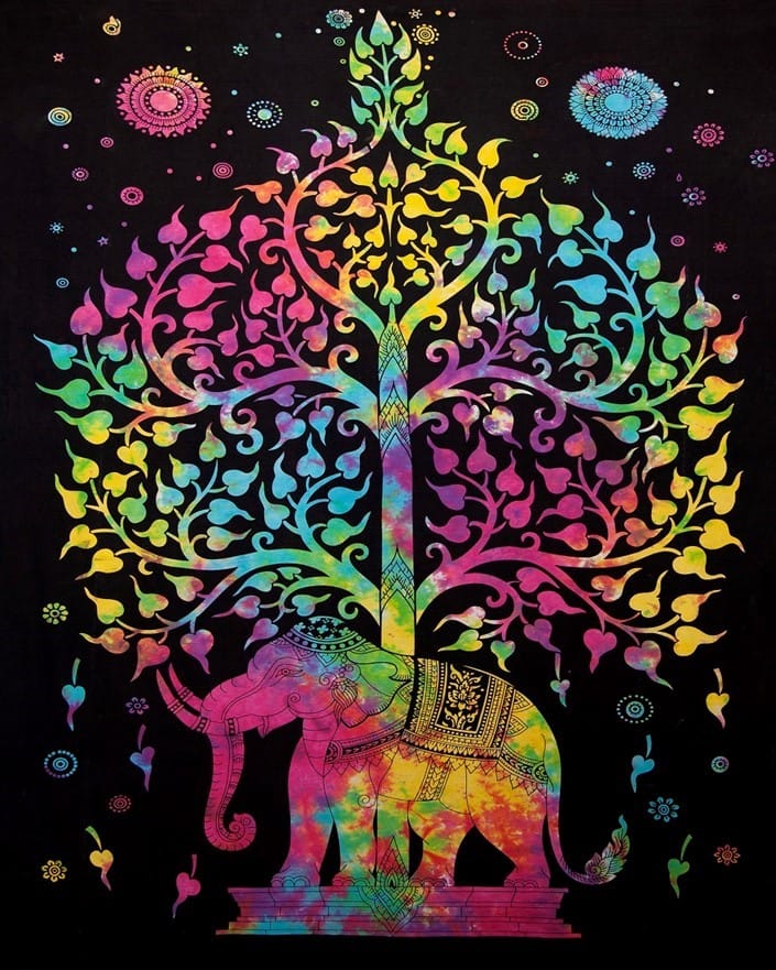Tapestries Elephant Tree - Tie-Dye - Tapestry 103662 TrippyStore