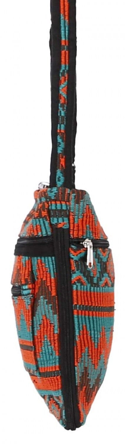 Bags Woven Jacquard - Turquoise and Orange - Purse 103101