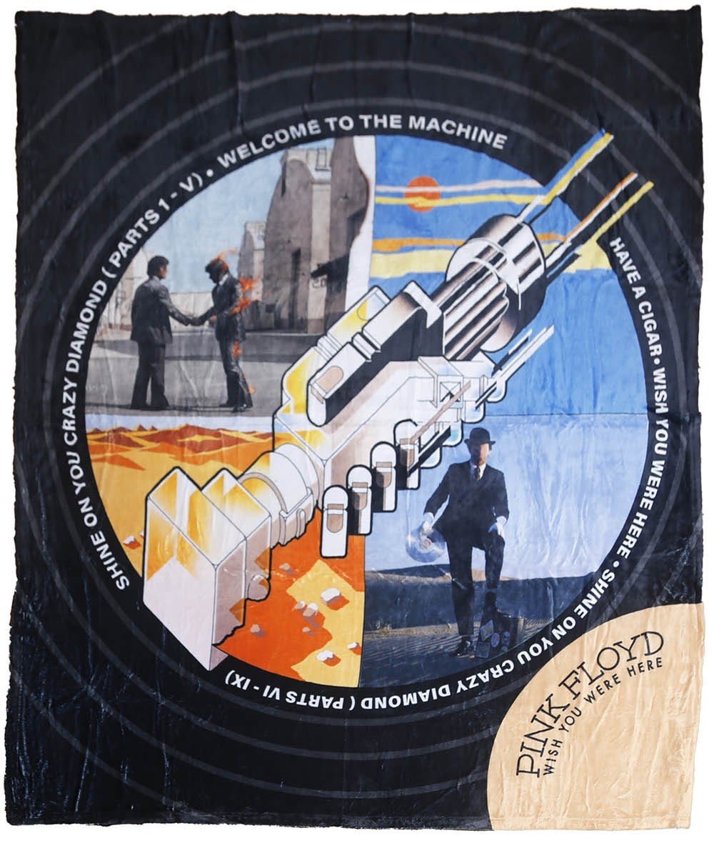 Blankets Pink Floyd - Wish You Were Here Record Label - Fleece Blanket 100617