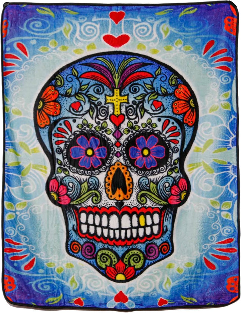 Blankets Sugar Skull Flowers - Fleece Blanket 007746