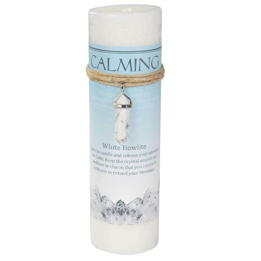 Candles Calming - White Howlite - Crystal Energy Candle 103156