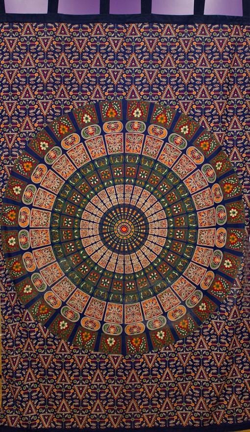 Curtains Napthol Mandala - Blue and Green - Curtain 101269