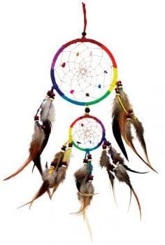 Dreamcatchers Double Hoop Rainbow with Crystals - Dreamcatcher 102675