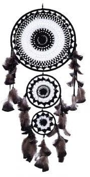 Dreamcatchers Triple Hoop Crochet - Black & White - Dreamcatcher 102683