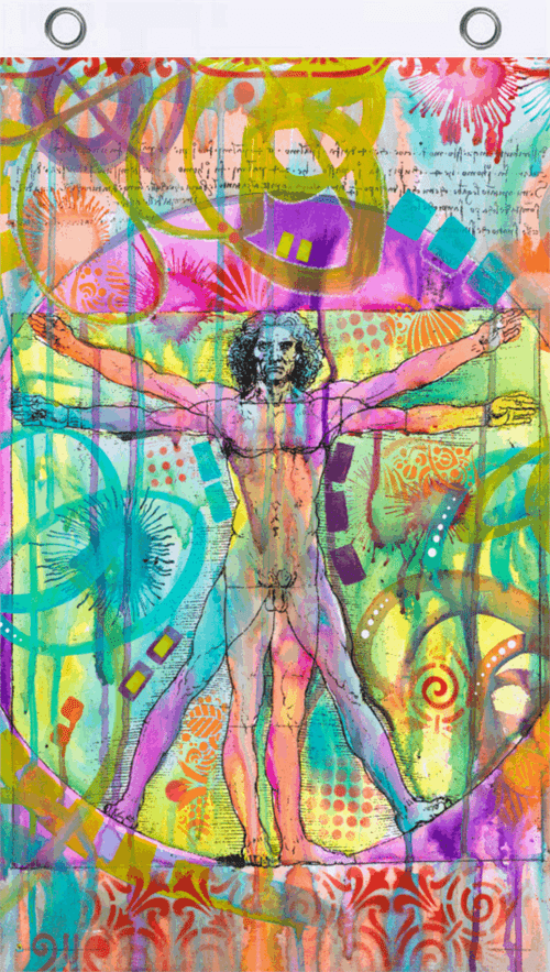 Flags Dean Russo - Vitruvian Man - Black Light Flag 100950