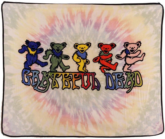 Flags Grateful Dead - Dancing Bears - Pastel Tie-Dye - Fleece Blanket 103343