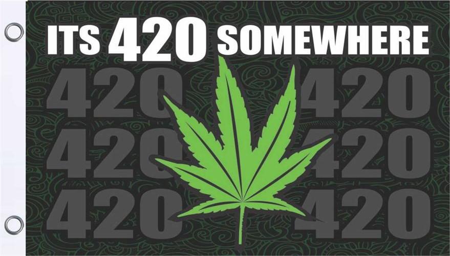 Flags It's 420 Somewhere - Flag 100396