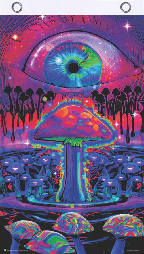 Flags Mushroom Ripple - Black Light Flag 100946