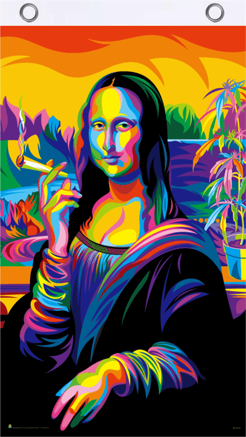 Flags Psychedelic Mona Lisa - Black Light Flag 100951