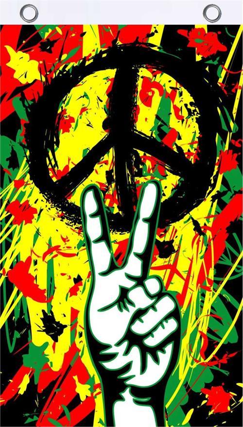 Flags Rasta Peace Sign and Hand - Flag 002360