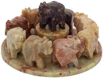 Incense Marching Elephants - Soapstone - Incense Burner 101871