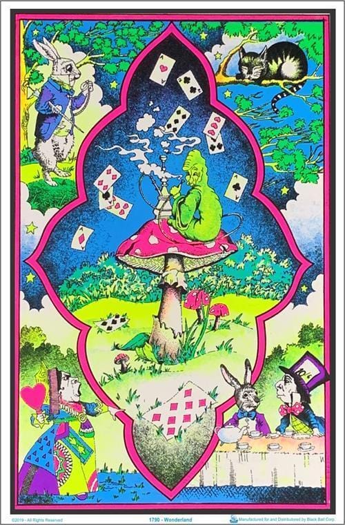 Posters Alice in Wonderland - Mushroom - Black Light Poster 100176
