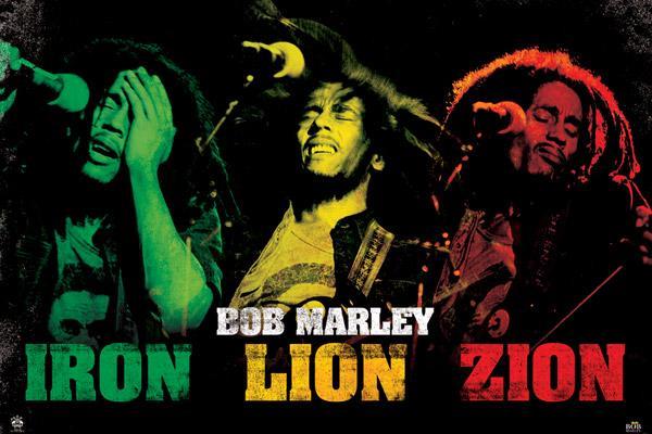 Posters Bob Marley - Rasta Iron Lion Zion - Poster 001288