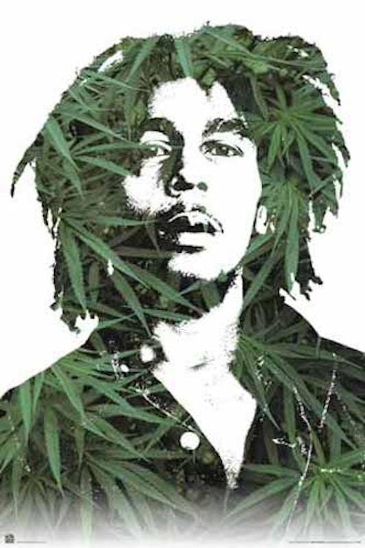 bob marley weed poster
