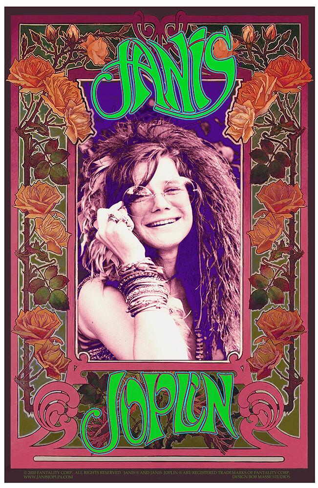 Posters Bob Masse - Janis Joplin - Roses - Concert Poster 100796 TrippyStore