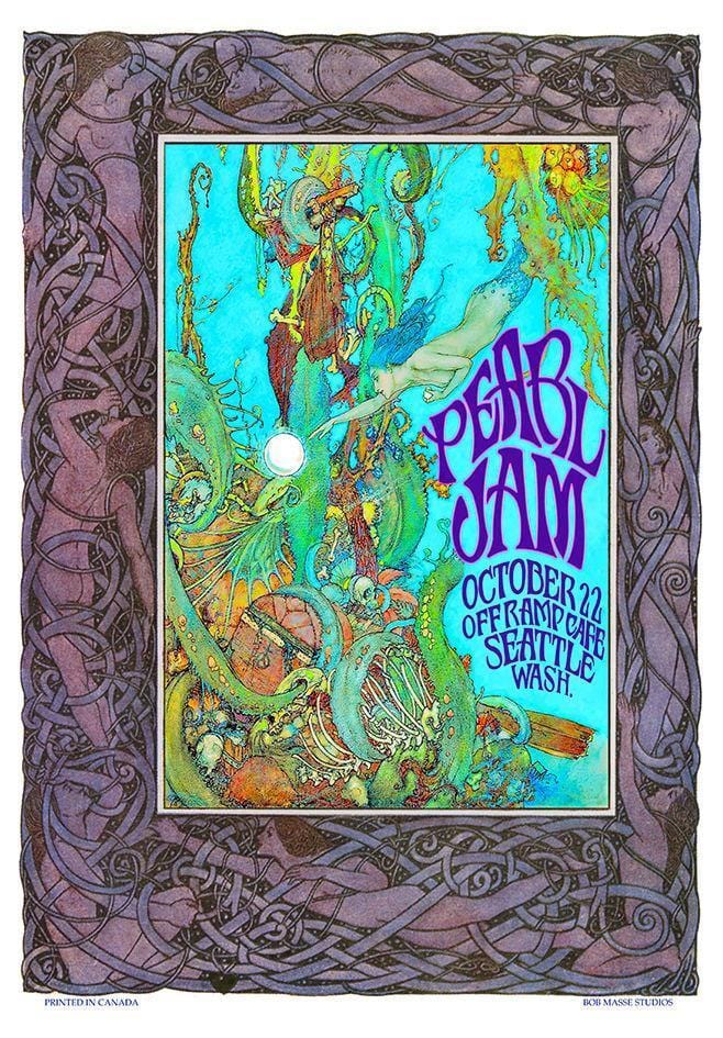 Bob Masse - Pearl Jam - Mermaid - Concert Poster