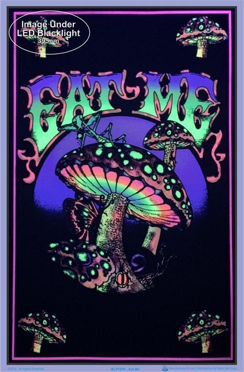 Posters Eat Me Mushrooms - Black Light Poster 100050