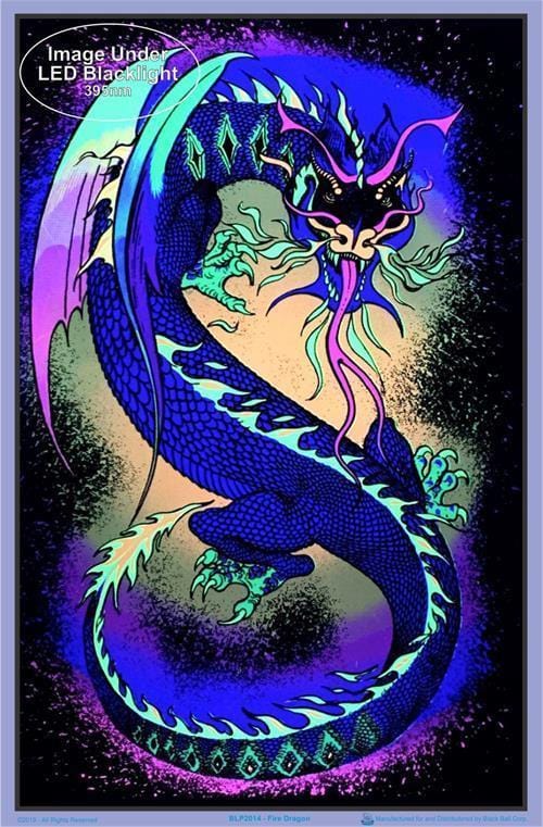 Posters Fire Dragon - Black Light Poster 100138