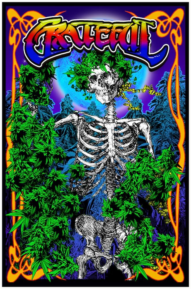Grateful Weed - Velvet Black Light Poster