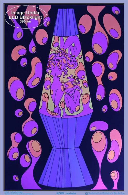 Posters Lava Lamp Groovy Ladies - Black Light Poster 100927