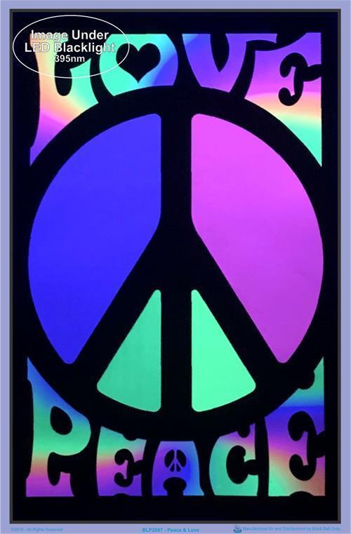 Posters Retro Peace & Love - Black Light Poster 100030