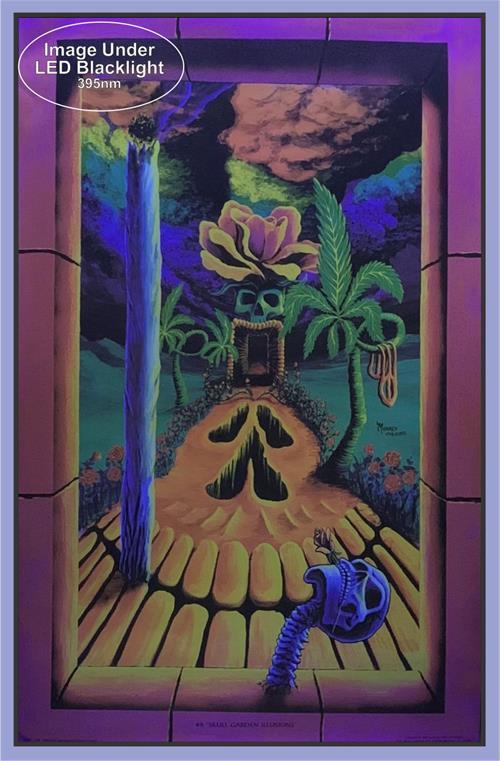 Posters Skull Garden Illusions - Black Light Poster 100313