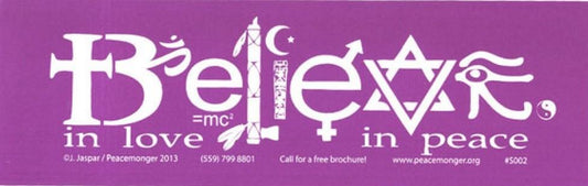 Stickers Coexist Believe in Love - Large Bumper Sticker 100575