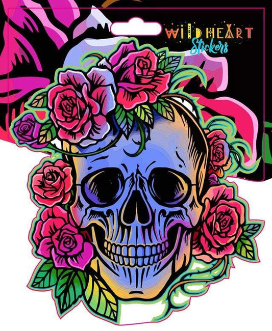 Stickers Skull and Roses - Window Sticker 101836