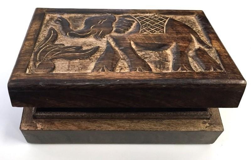 Storage Carved Elephant - Wooden Storage Box 100230