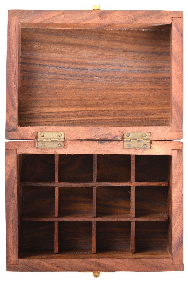 Storage Flower with Inlay - Divided Wooden Storage Box 102609