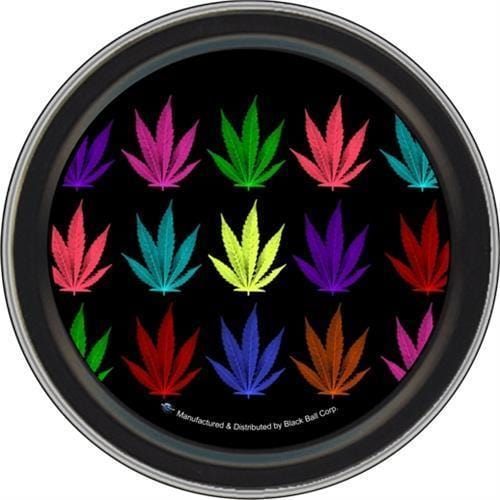 Storage Pot Leaf Pop Art - Round Metal Storage 100211