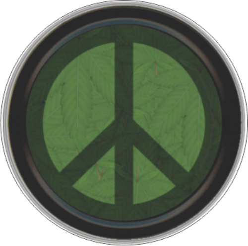 Storage Stash Tins - Peace Leaf - Round Metal Storage Container 1030025