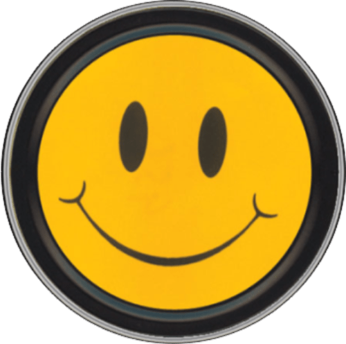 Storage Stash Tins - Smiley Face - Round Metal Storage Container 1030053