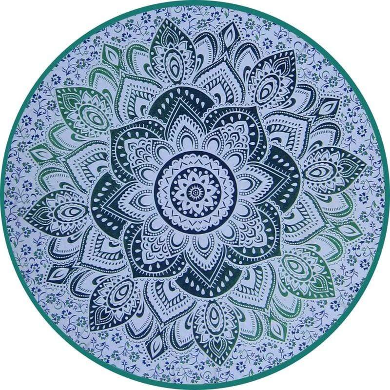Tablecloths 3D - Flower Mandala - Green - Round Tablecloth 101531