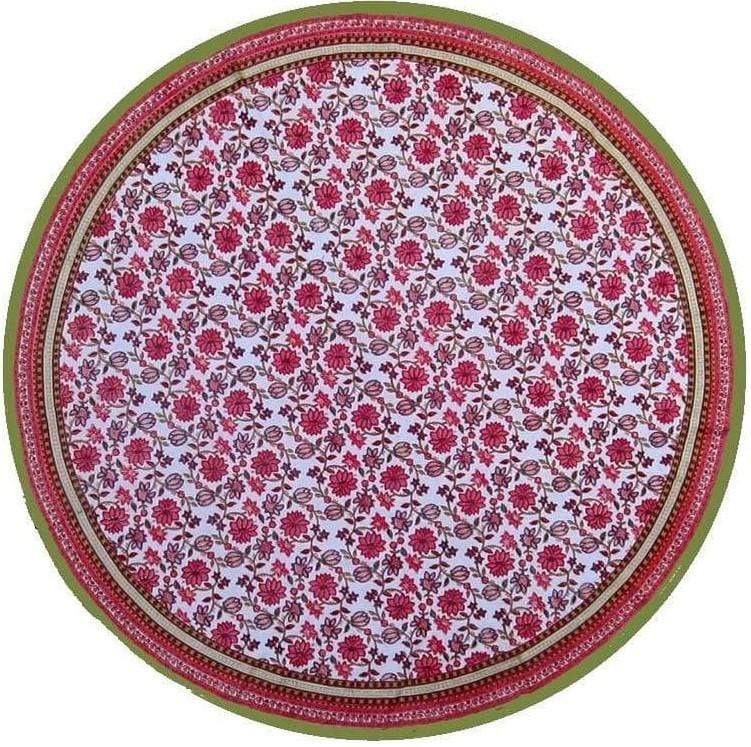 Tablecloths Flower Vine - Pink and Green - Round Tablecloth 101524