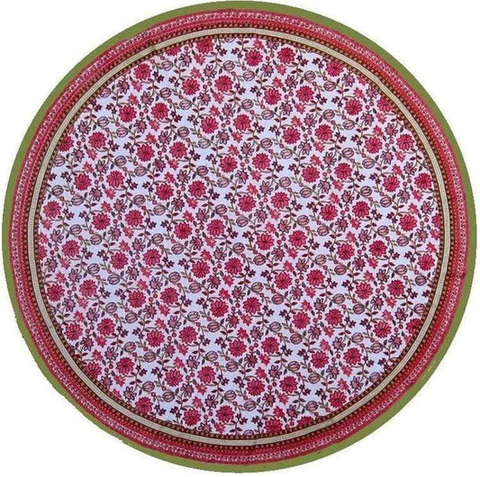 Tablecloths Flower Vine - Pink and Green - Round Tablecloth 101524