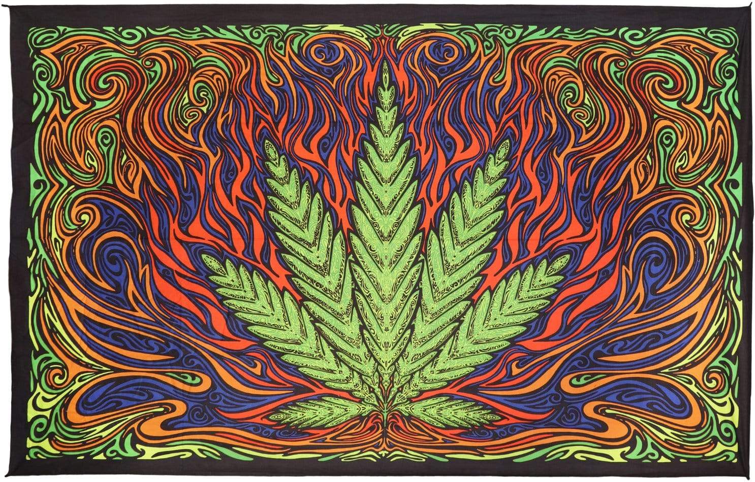 pothead tapestry 3D - Fire Heady Leaf