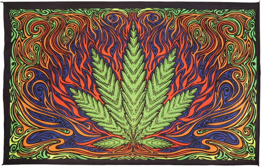 Tapestries 90 x 60" 3D - Fire Heady Leaf - Tapestry 100250