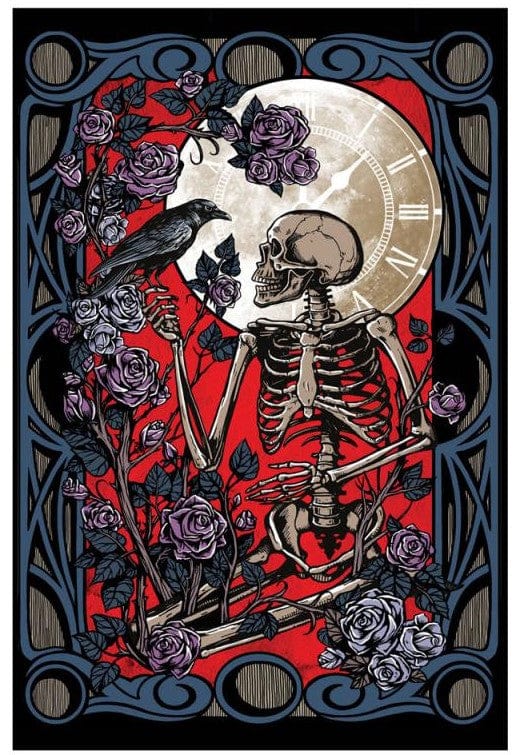 Black best sale skeleton tapestry