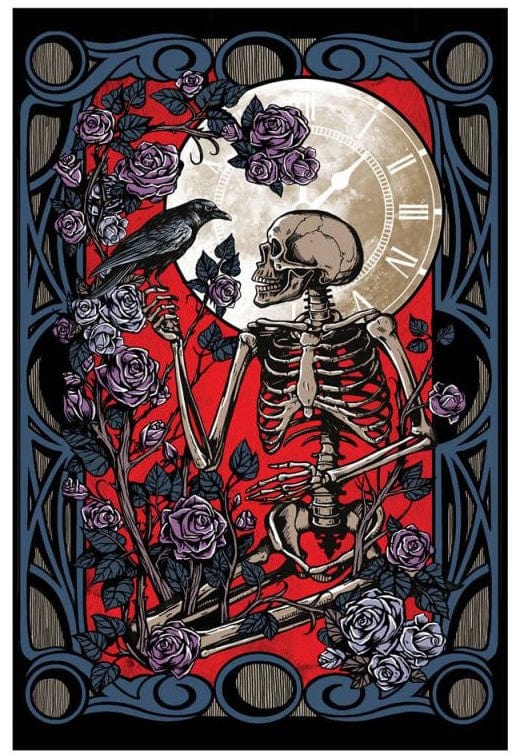 Tapestries 3D - Garden Skeleton and Black Bird - Tapestry 102671