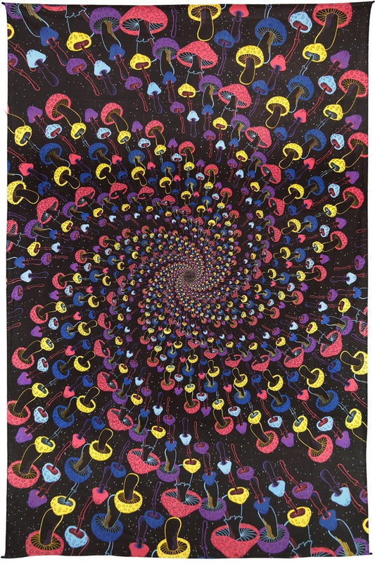 Tapestries 3D - Magic Mushroom Spiral - Tapestry 011736
