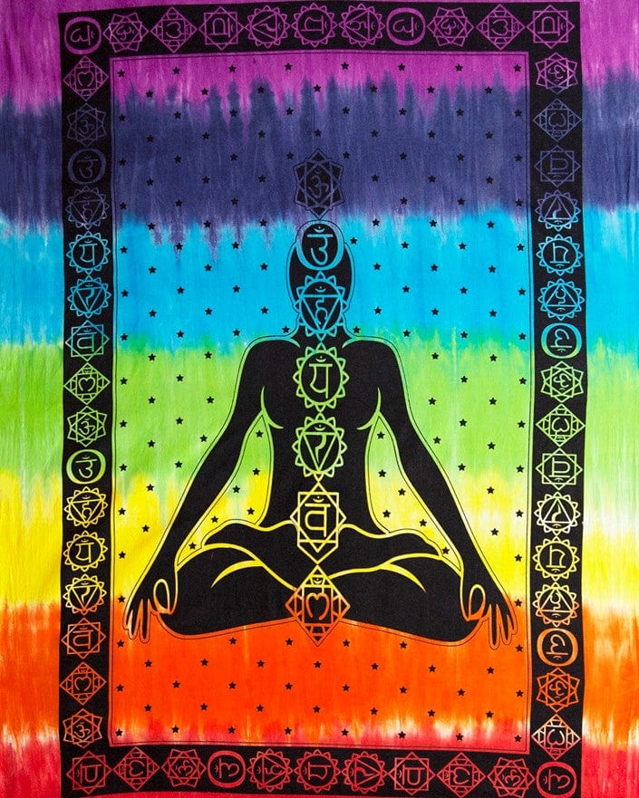 Chakras Rainbow Tie-Dye Tapestry – TrippyStore - Main Image