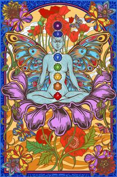 Tapestries Chakra Lotus Fairy - Tapestry 100865