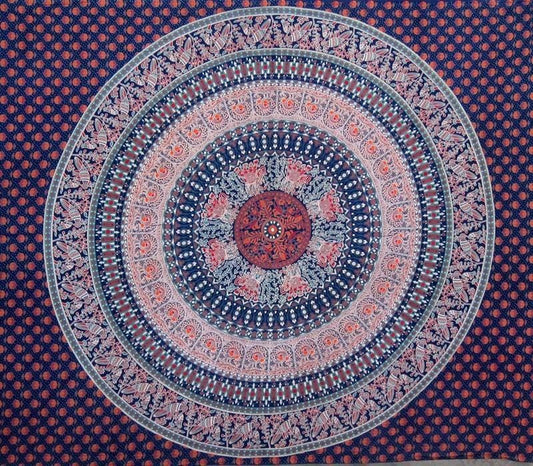 Tapestries Elephant and Bird Mandala - Blue - Tapestry 101276